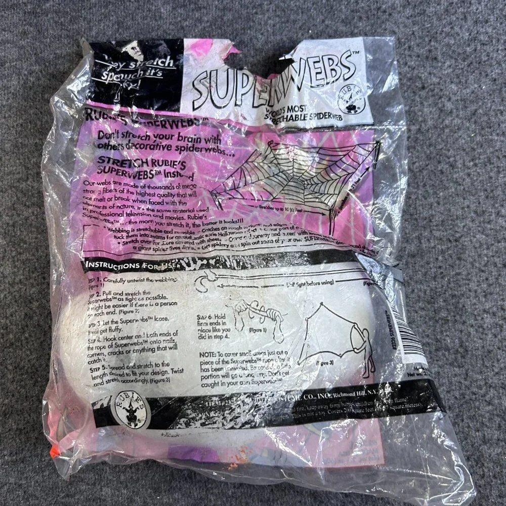 Vintage NOS Rubies Spider Web ‎ Halloween Indoor/Outdoor Decoration USA
